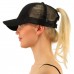 New Ponytail Baseball Cap  Messy Bun Tennis Hat Adjustable Mesh Snapback  eb-25853253